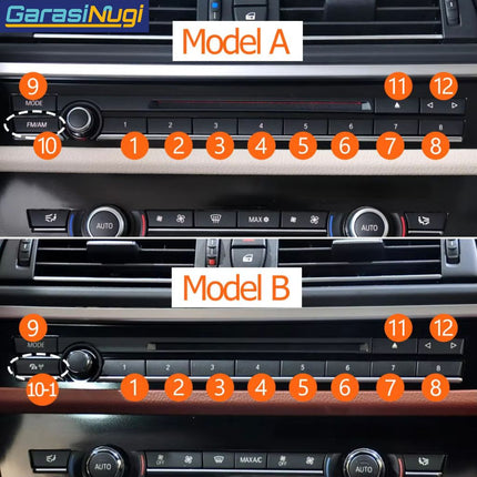 CD Control Buttons BMW F10 F18 F07 Tombol Set Pengganti 520 535 720