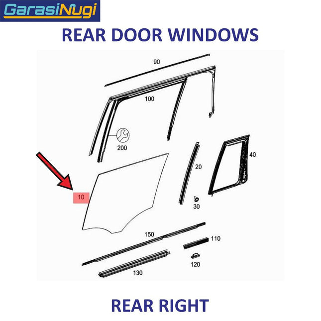 Glass Pane For Mercy W166 Kaca Pintu Front Rear Depan Belakang ML GLE