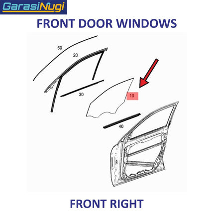 Glass Pane For Mercy W166 Kaca Pintu Front Rear Depan Belakang ML GLE