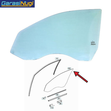 Glass Pane Mercy W211 Kaca Pintu Front Rear Depan Belakang E200 E240