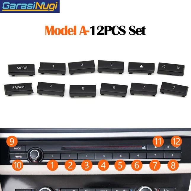 CD Control Buttons BMW F10 F18 F07 Tombol Set Pengganti 520 535 720