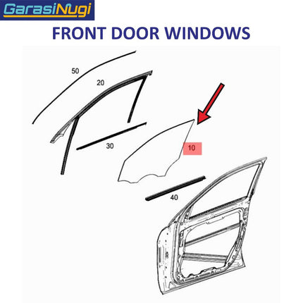 Glass Pane For Mercy W166 Kaca Pintu Front Rear Depan Belakang ML GLE