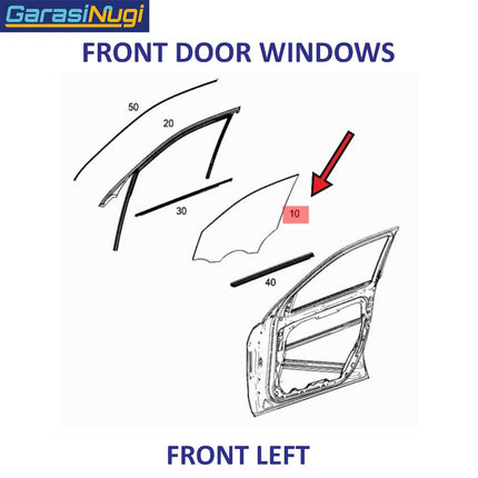 Glass Pane For Mercy W166 Kaca Pintu Front Rear Depan Belakang ML GLE