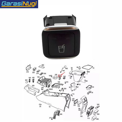 Cup Holder Switch Mercy W166 W292 Tombol Sakelar Tempat Botol GLE ML