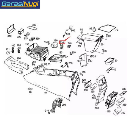 Cup Holder Switch Mercy W166 W292 Tombol Sakelar Tempat Botol GLE ML