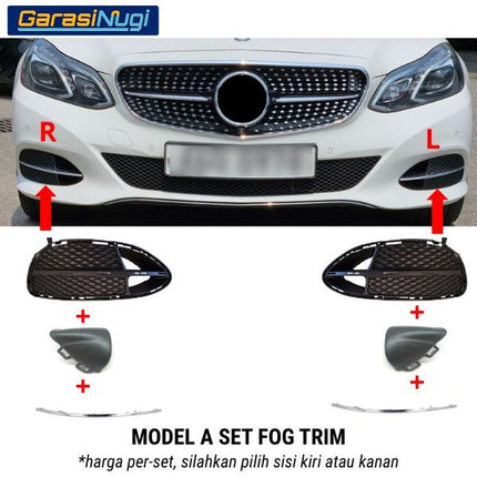 Fog Trim New Mercedes W212 Facelift Bumper Strip Grille Chrome Cover E200