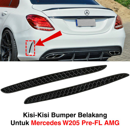 Mercedes W205 C205 Pre-FL Rear Bumper Kisi Kisi Penutup Grille Bemper Belakang C300 AMG