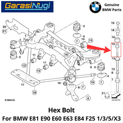Hex Screw For BMW E81 E90 E60 E63 E84 F25 Rear Control Arm Baut Suspensi Belakang 33306785433 118 320  X1 X3