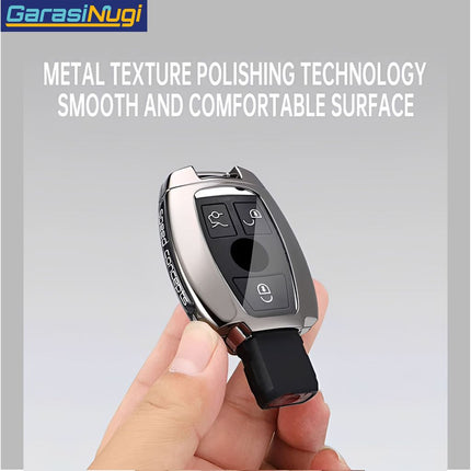 Key Case For Mercedes W212 Sarung Kunci Metal Gun Carbon Short Keychain