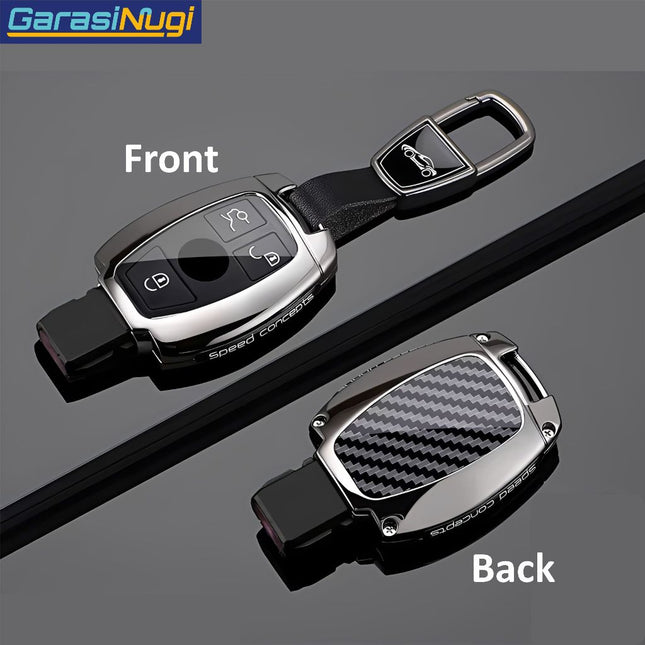 Key Case For Mercedes W212 Sarung Kunci Metal Gun Carbon Short Keychain