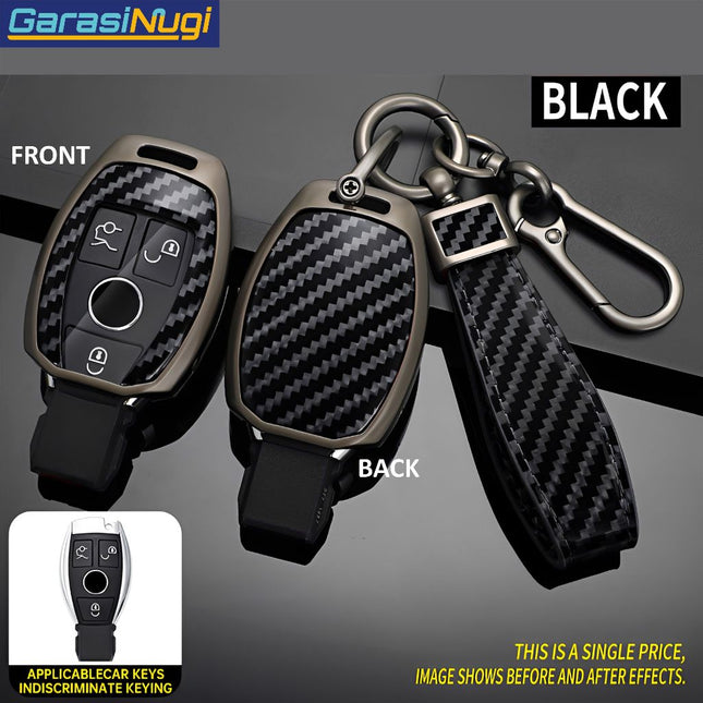 Key Case For Mercedes W212 Sarung Kunci Metal Gun Carbon Long Keychain