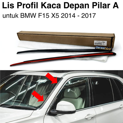 Lis Profil Kaca Depan BMW F15 F85 Drip Moulding Front Window Windshield Original Primed X5