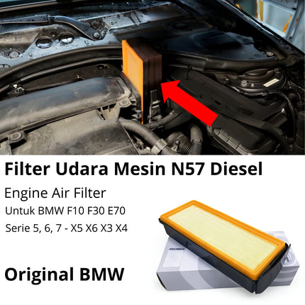Filter Udara BMW F30 F10 F15 E70 Saringan Mesin Diesel N57 Original 330d 530d X5