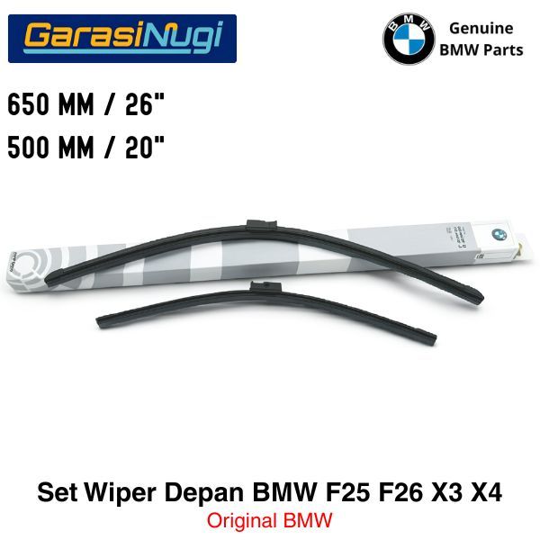 Wiper Frameless BMW F25 F26 Kaca Depan Original BMW X3 X4 Setir Kanan RHD Sepasang