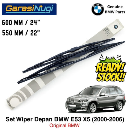Wiper Depan BMW X5 E53 Original Sepasang Setir Kanan RHD Framed Bracket X5 2000 - 2006