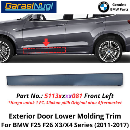 Exterior Door For BMW F25 F26 Lower Molding Trim Cover Eksterior List Penutup Pintu Bawah Depan Belakang X3 X4