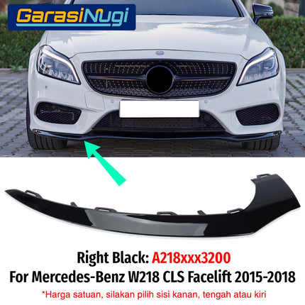 Chrome Lip Mercy W218 Facelift Front Lower Trim Spoiler Bawah Bemper Depan Krom Molding CLS 300 CLS 400