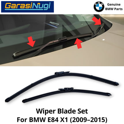 Front Wiper For BMW E84 Wide Frameless Set Kaca Depan Original RHD X1 2009-2015