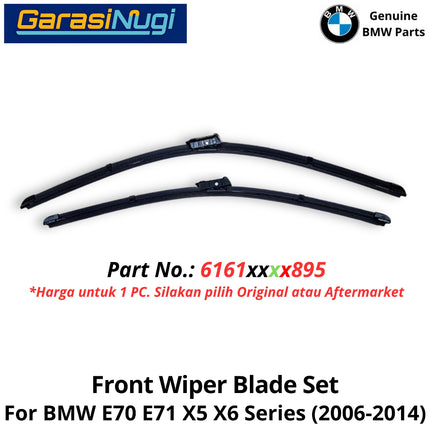 Front Wiper For BMW E70 E7 Wide Frameless Set Kaca Depan Original RHD X5 X6 2007-2013