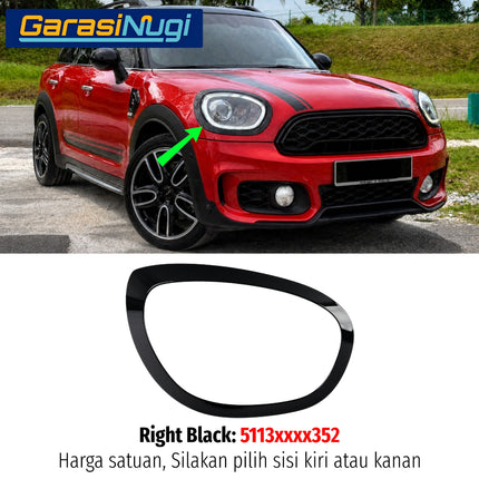 Cover Frame Headlight For Mini Cooper F60 Outer Trim Lampu Depan Countryman 2015 - 2024