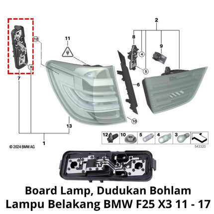 Papan Sirkuit Lampu Belakang BMW F25 Circuit Board Stop Lamp Trunk Lamp X3 2011 - 2017