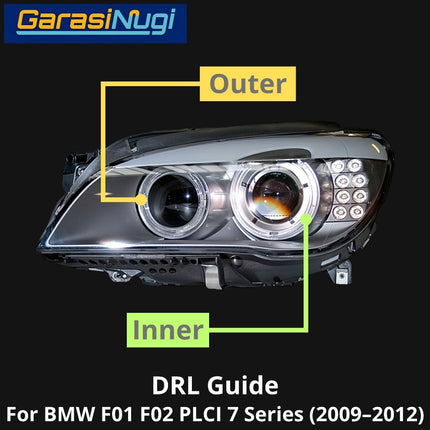 DRL Guide For BMW F01 F02 Pre-LCI Tube Angel Eyes LED Lampu Senja 730 740 (2009-2012)