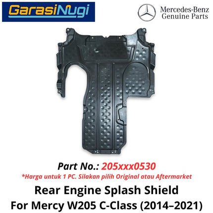 Rear Engine Mercy W205 Shield Under Cover Floor Deck Pelindung Kolong Belakang Mercedes C200 C300 (2014–2021)