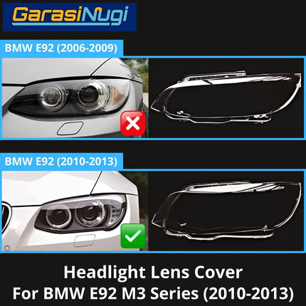 Mika Headlight For BMW E92 E93 LCI Lens Kaca Cover Lampu Depan M3 (2010-2013)