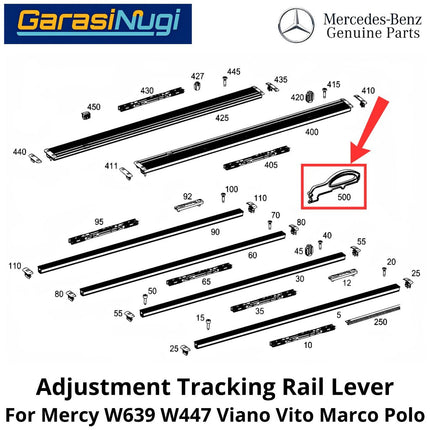 Seat Adjustment Mercy W639 W447 Tracking Lever Rel Pengatur Posisi Jok Mercedes Vito Viano Marco Polo (2003-2026)