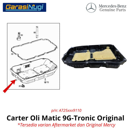 Carter Oli Transmisi Mercedes W205 W212 W222 Bak Filter Matic 9G-Tronic Original C200 E200