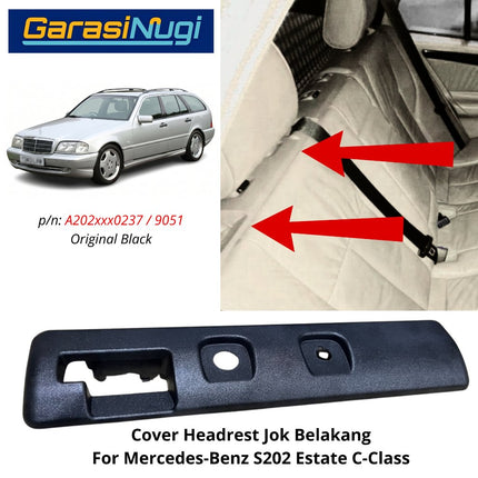 Cover Headrest Mercedes S202 Panel Trim Sandaran Kepala Jok Belakang Original C180 C200 Estate Wagon
