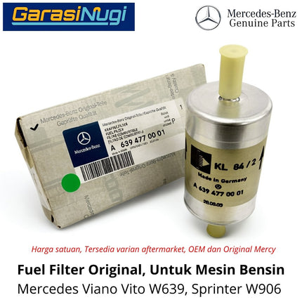 Fuel Filter Mercedes Viano Vito Sprinter Saringan Bahan Bakar Mesin Bensin OrigInal W639 W906 6394770001