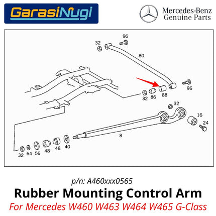 Rubber Mounting Mercedes W460 W463 W464 Control Arm Busing Rear Axle Suspensi Belakang Original G63