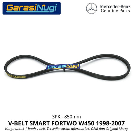 Fan Belt Smart Fortwo W450 V-Belt Tali Pulley Pengencang 0009933496 M160 Original Part 3PK850