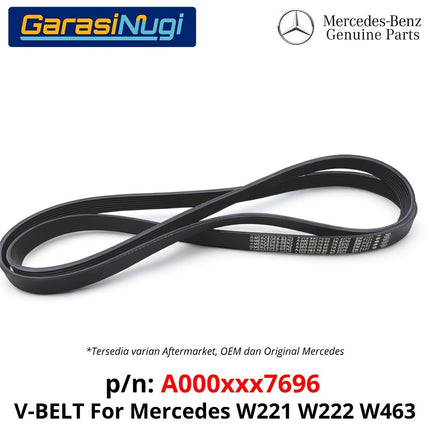 Fan Belt Mercedes W221 W222 W463 V-Belt Tali Pengencang Pulley 0009937696 M275 Original Part 7PK2370