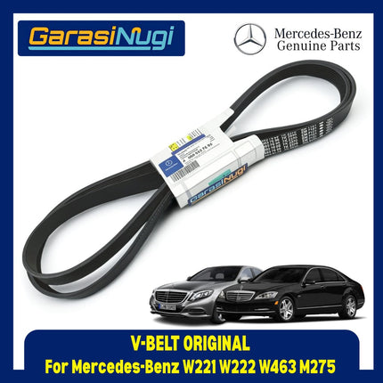 Fan Belt Mercedes W221 W222 W463 V-Belt Tali Pengencang Pulley 0009937696 M275 Original Part 7PK2370