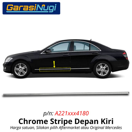 Chrome Stripe Mercedes W221 Garnish Moulding Bodi Samping Mercy S300 S350