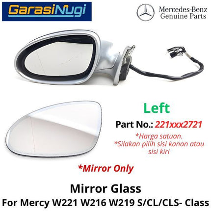 Mirror Glass Mercy W221 W216 W219 Pre-FL Cermin Kaca Spion Depan 2218102821 S300 CL CLS