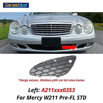 Fog Light Trim Mercy W211 Pre-Facelift AMG Cover Bracket Lampu Kabut E240 E280
