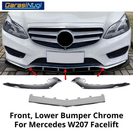 Front Lower Bumper Mercy W207 Facelift List Penutup Chrome Molding Trim E250