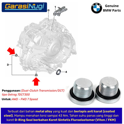 Screw Plugs BMW F48 F40 Baut Pembuangan Oli Transmisi Original 28008486555 X1
