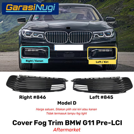 Fog Trim For BMW G11 G12 Pre-LCI Cover Chrome Lampu Kabut Grill Depan 730 750L