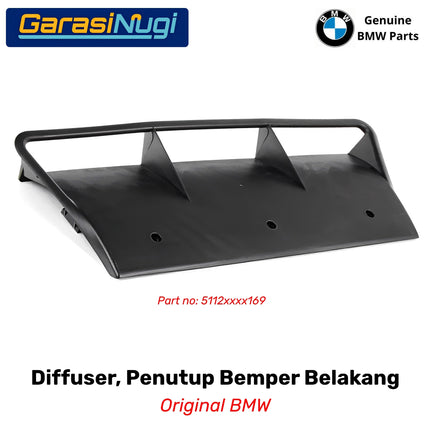Diffuser Bemper Belakang BMW X5 E53 Cover Trim Plastik Bawah Original 2000 - 2006