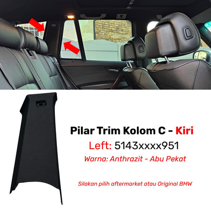 Pillar Trim Kolom C BMW E83 Panel Interior Bangku Belakang Rear Cover Gray Beige Original X3