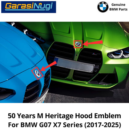 50 Years M Anniversary For BMW G07 F40 G20 F90 G30 Front Rear Emblem Logo Bagasi dan Kap Mesin X7 120 320 530