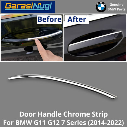 Exterior Door Handle For BMW G11 G12 Chrome Trim Stripe Strip Krom Pintu Depan Belakang 740 750