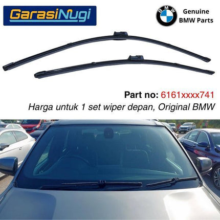 Wiper Frameless BMW E70 E71 Kaca Depan Original Part Setir Kanan RHD Sepasang X5 X6