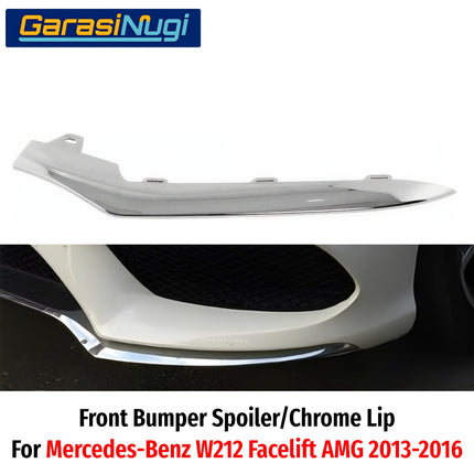 Chrome Lip Mercy W212 Facelift AMG Spoiler Trim Bumper Depan Molding Mercedes E200 E300