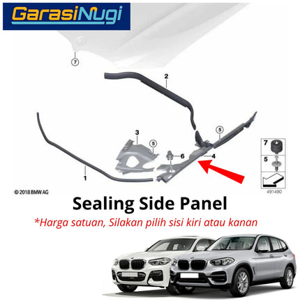 Sealing Side Panel BMW G01 G02 Karet Seal Samping Kap Mesin X3 X4