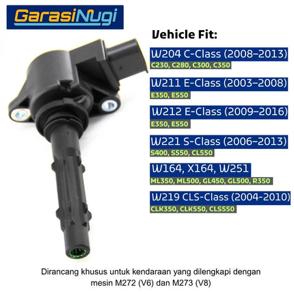 Ignition Coil Mercedes W204 W212 Koil Pengapian Mesin M272 M273 Mercy 2729060060 C230 C300